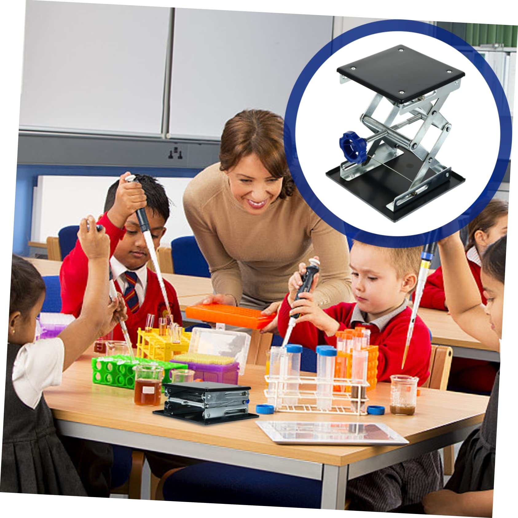 PRETYZOOM Piattaforma Elevatrice Inossidabile per Esperimenti Laboratorio e Strumento per Attività Scolastiche e Scientifiche