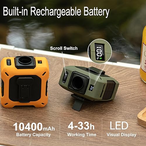 Miniatura 5 de GOSALISU Ventilador de cintura portátil de 10400 mAh recargable fuerte ventilador personal de 100 velocidades, pequeños ventiladores portátiles con