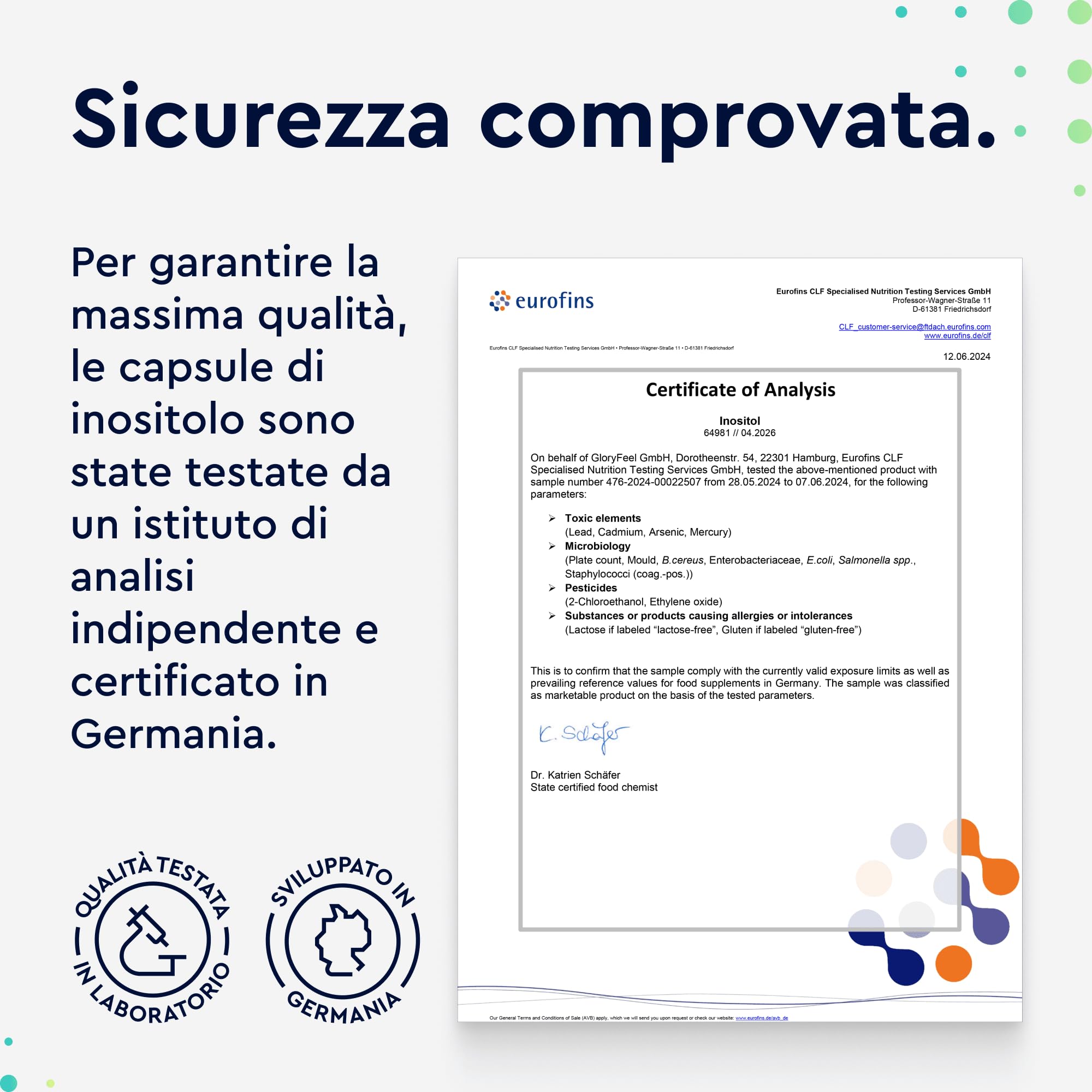 Inositolo Integratore, con Acido Folico Quatrefolic®, Vitamina B6, 2000mg di Inositolo per Dose, Integratore per il Benessere Femminile, 200 Capsule, Senza Additivi