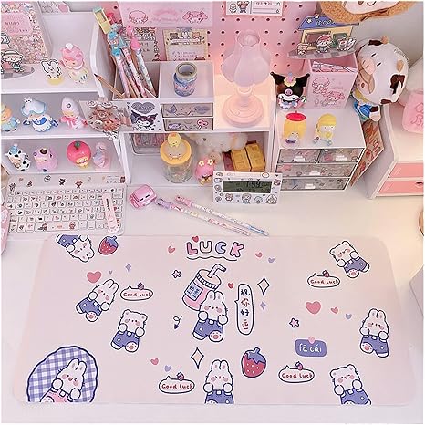Amazon Co Jp デスクマット かわいいマウスパッド防水デスクトップの耐スリップデスクマットカワイイゲームアクセサリー学生ライティングパッド Color C パソコン 周辺機器