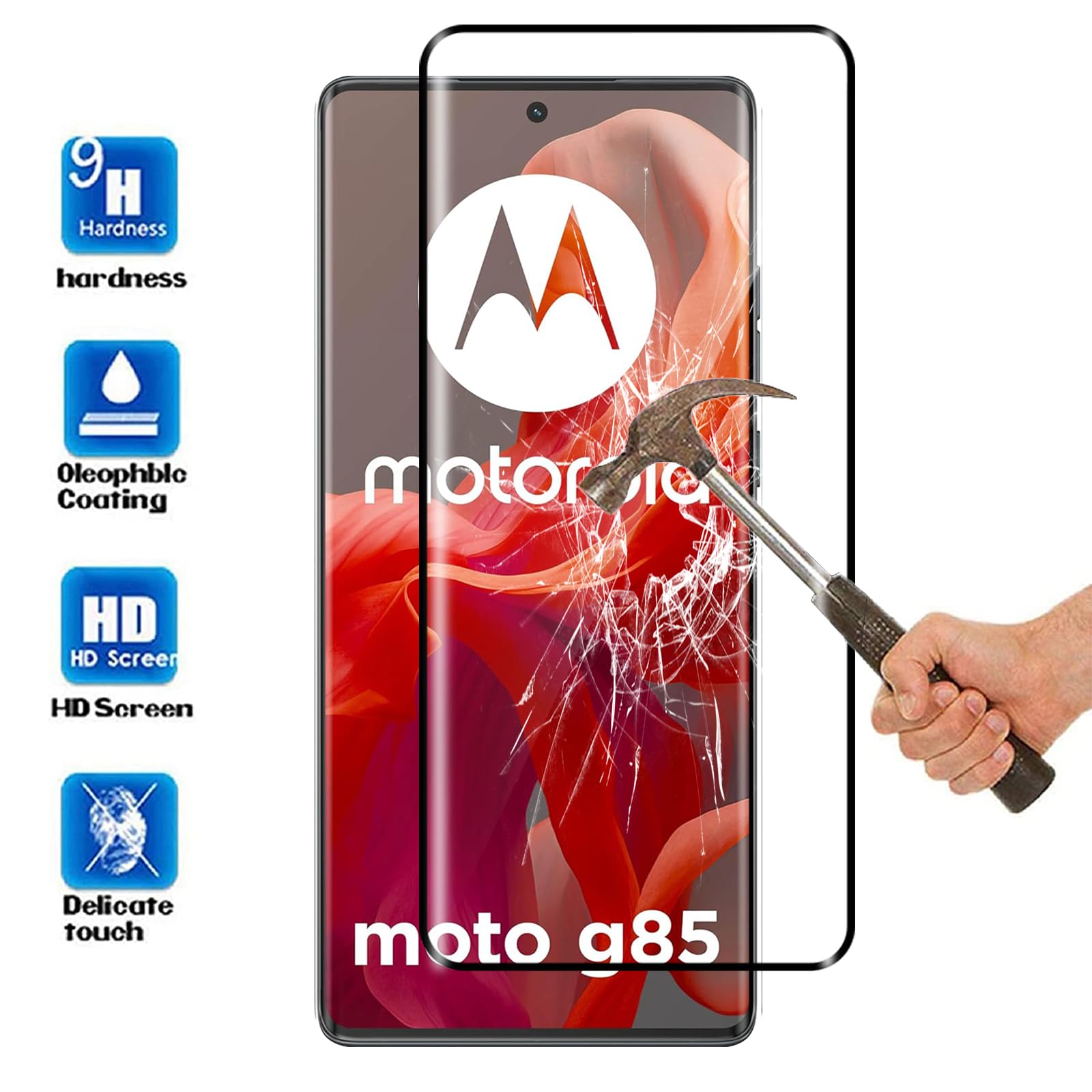 GIOPUEY [4 Pezzi Vetro Temperato Compatibile con Motorola Edge 70, Vetro ad Alta Trasmittanza, Resistente ai Graffi, Cover Compatibile, Pellicola