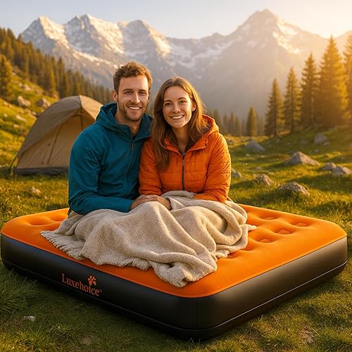 Miniatura 6 de Colchón de aire con bomba recargable USB incorporada, colchón inflable para campamento, colchón inflable portátil, cama de aire, cama de invitados