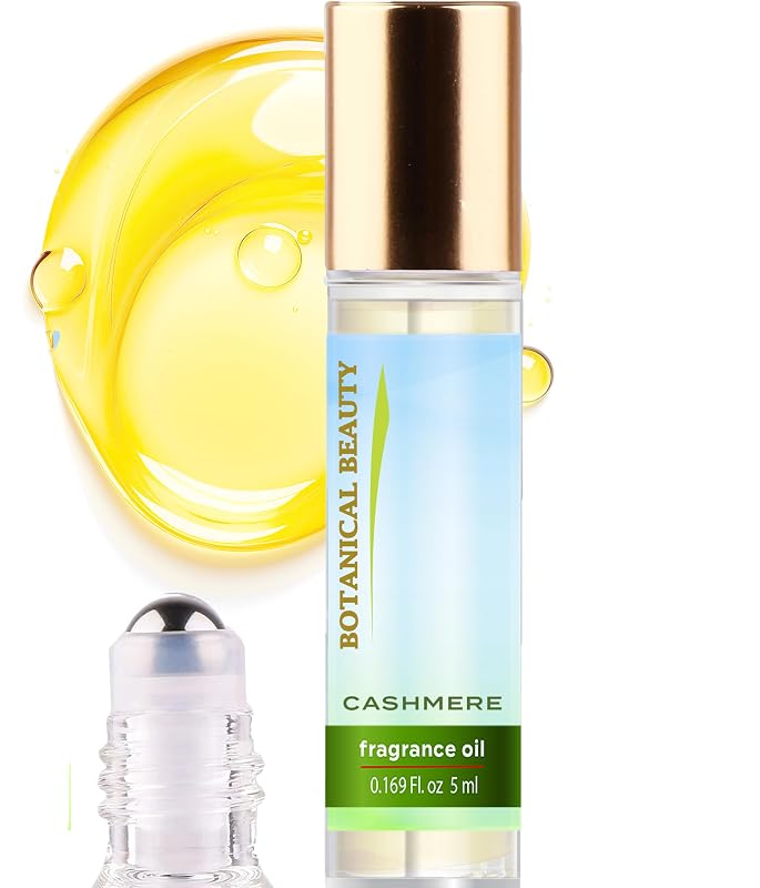 Óleo perfumado Botanical Beauty Cashmere Roll-On com Baunilha, Almíscar, Âmbar e Sândalo, 5 mL