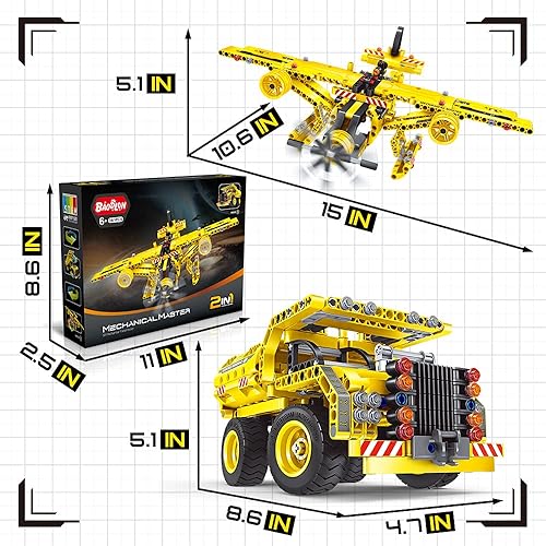 Miniatura 6 de STEM / Juguete de construcción para niños de 5, 6, 7, 8, 9, 10, 11, 12 años de edad, niño, niña, juguete 2 en 1, camión, avión, desarmable, 361