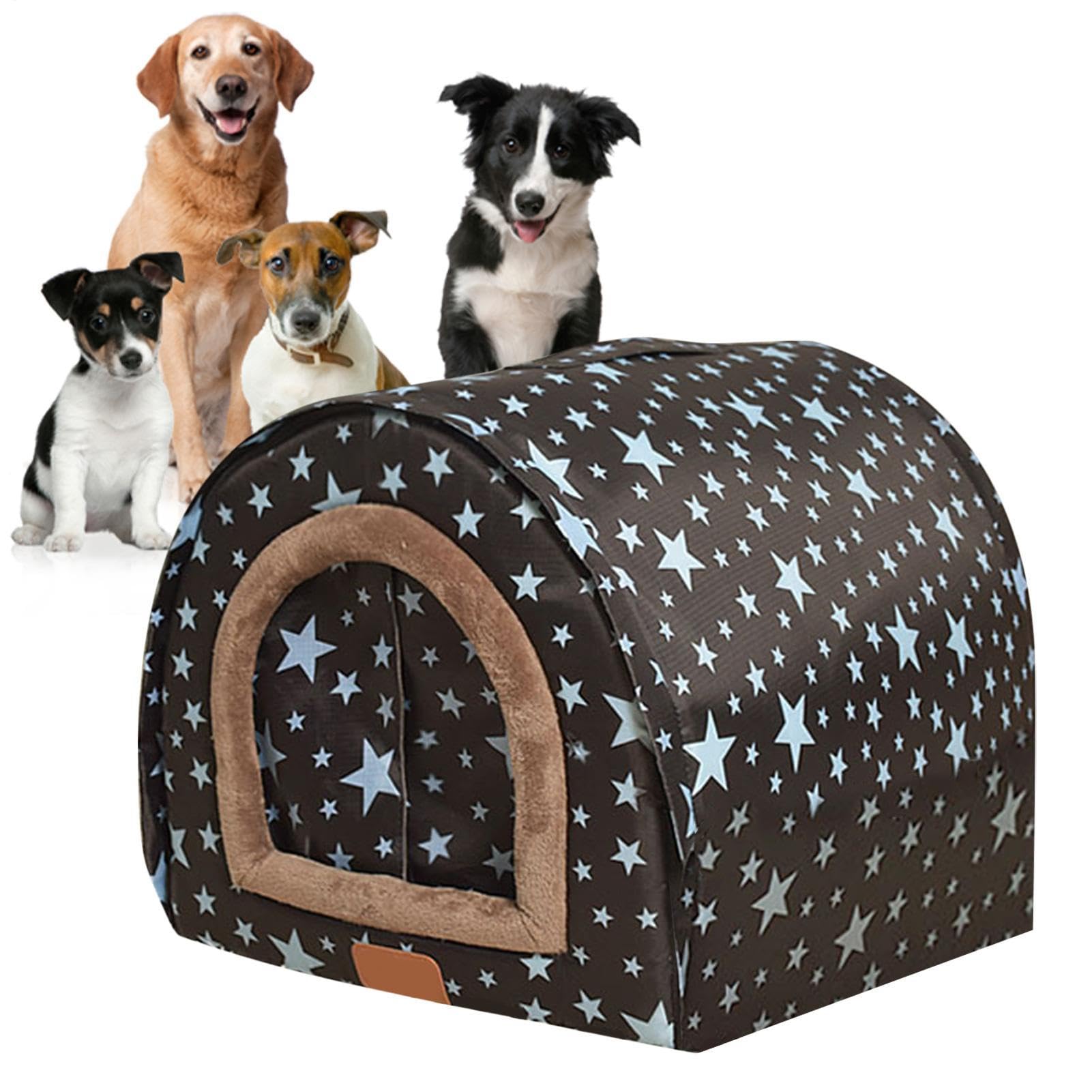 Maison d'hiver pour animaux de compagnie isolée avec porte flexible