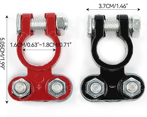 Miniatura 2 de 2 unids automotriz coche camión batería terminal abrazadera clip conector pila cabeza resistencia a la corrosión negativo positivo 12 V 24 V para