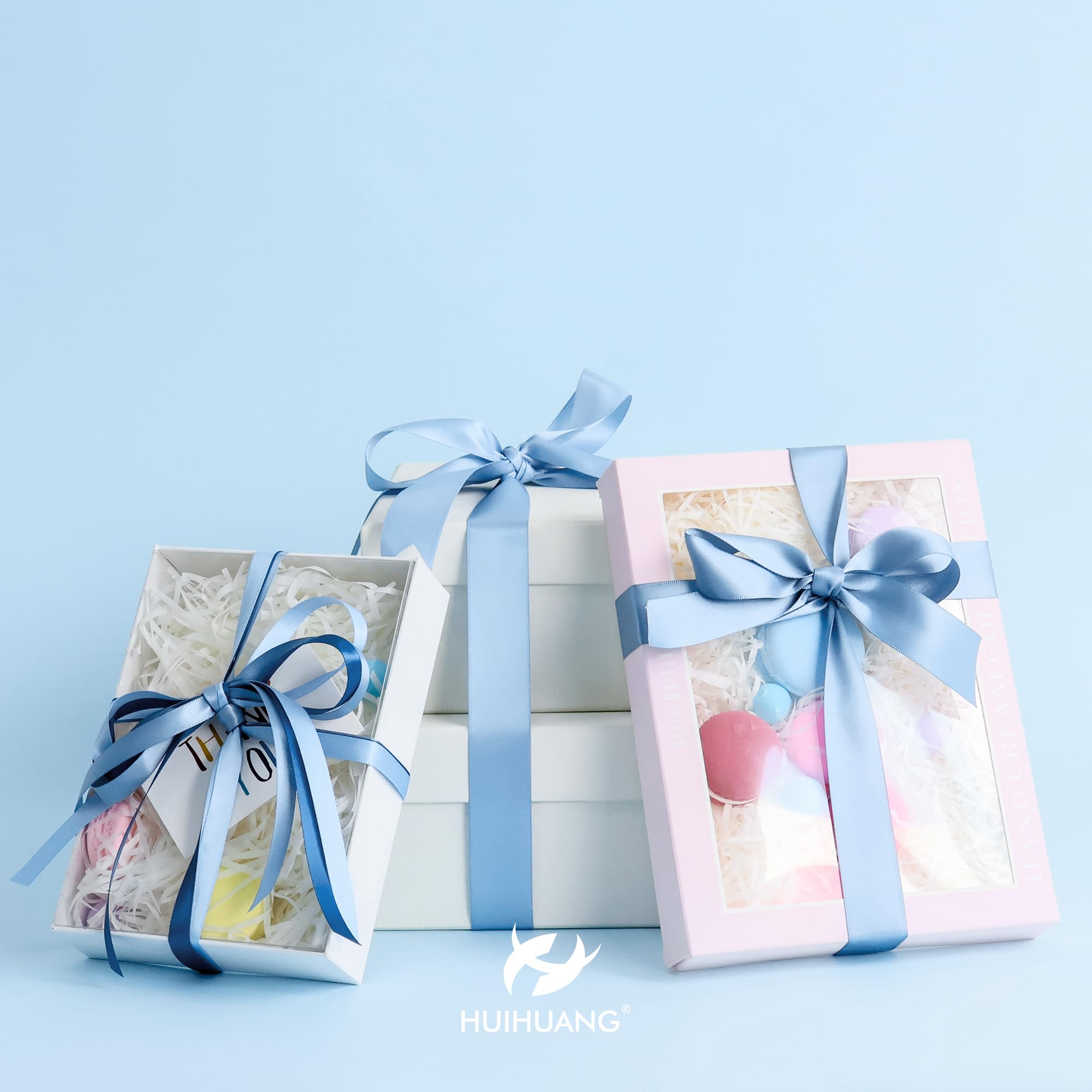 Amazon.com: HUIHUANG Dusty Blue Ribbon Set Double-Faced