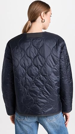 VELVET BY GRAHAM & SPENCER Women's Marissa Quilted Sherpa Reversible Jacket, Navy, Medium