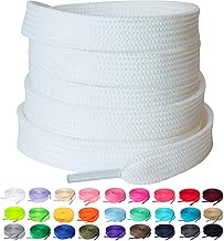 Olukssck 2 Paia Lacci Piatti Lacci Durevole di Ricambio di 10mm di qualità per Scarpe da Sportive, Scarpe da Città, Adulti, Bambini