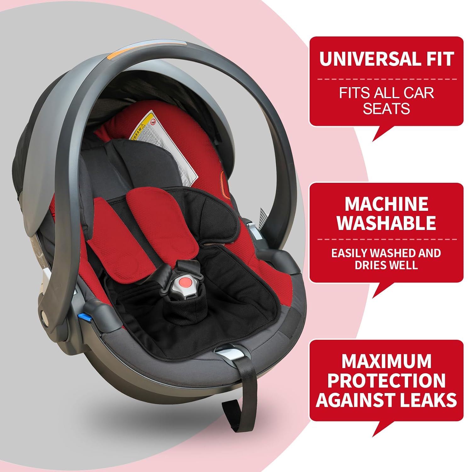 HunnmingRe 2 Pack Black Car Seat Protector for Potty Training Waterproof Piddle Pad Cover from Spillages Nappy Leaks Toilet Training Anti Slip Backing Strollers Carseat Liner for Toddlers Babies