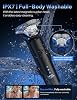 Rasuradora eléctrica para hombre, rasuradora rotatoria flotante 4D, impermeable IPX7 en seco y mojado, carga rápida USB-C, pantalla LED, control de velocidad adaptativo, rasuradora eléctrica inalámbrica de bajo ruido con bloqueo de viaje 7