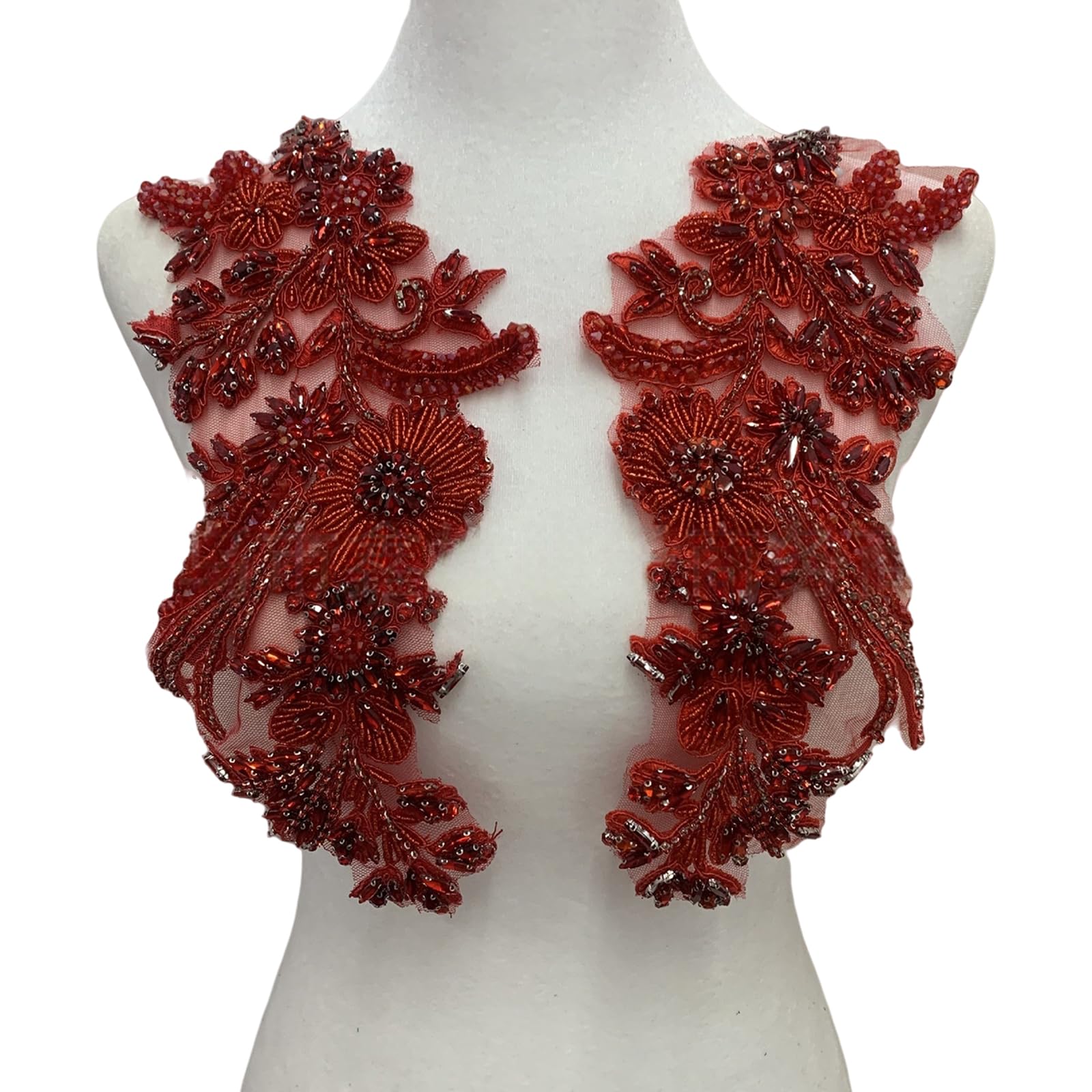 Patchs à coudre en forme de fleur avec perles élégantes pour la customisation de robe
