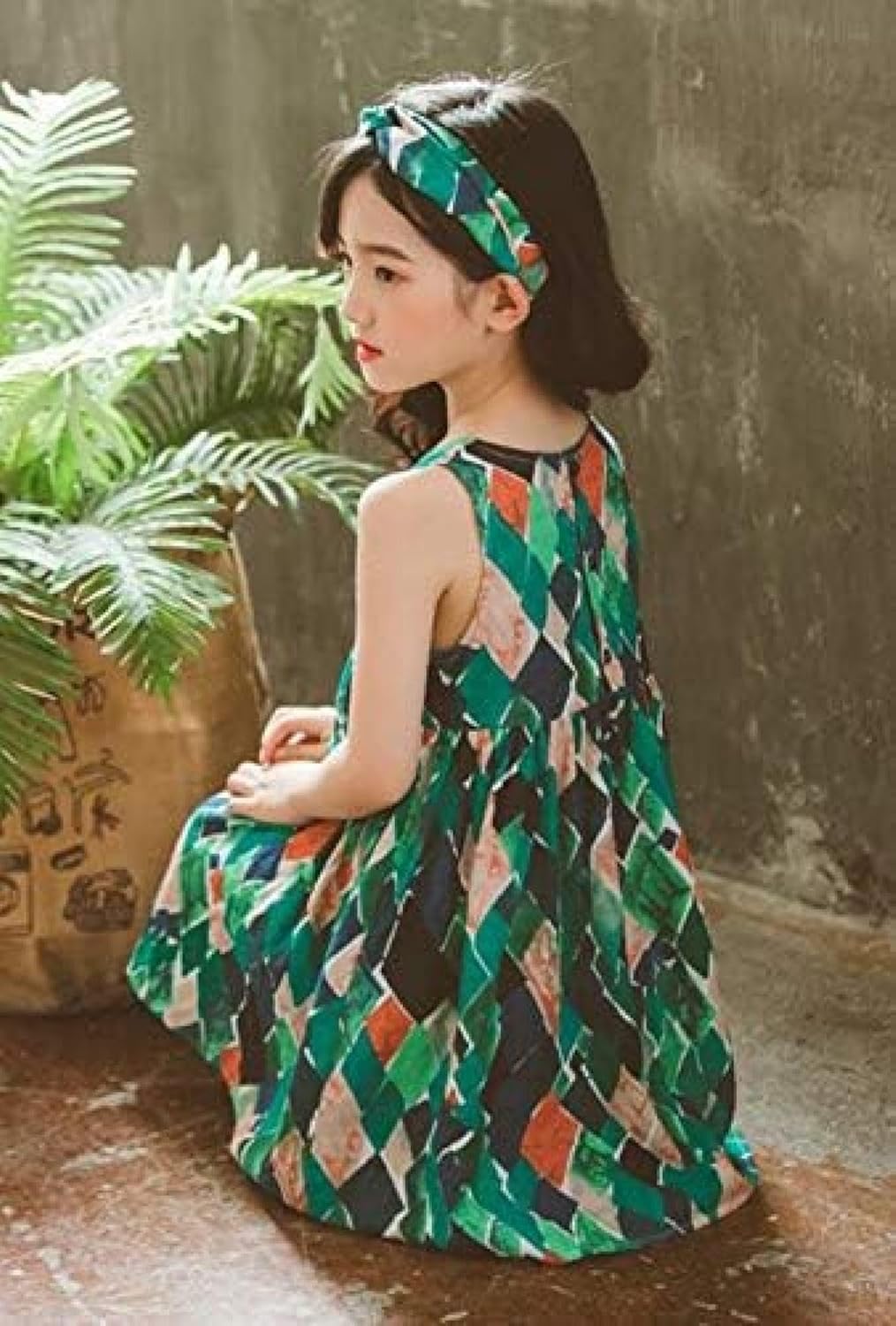 [HBQZHS] ワンピース キッズ 夏 ノースリーブ 花柄 フレアワンピース カジュアル ガールズ チュニック キッズ おしゃれ