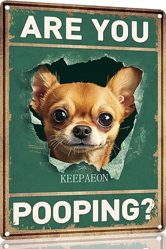 Miniatura 16 de Letrero de hojalata divertido con texto en inglés "Saint Bernard Dog Are You Pooping" para decoración de pared de baño, inodoro, 12 x 8 pulgadas