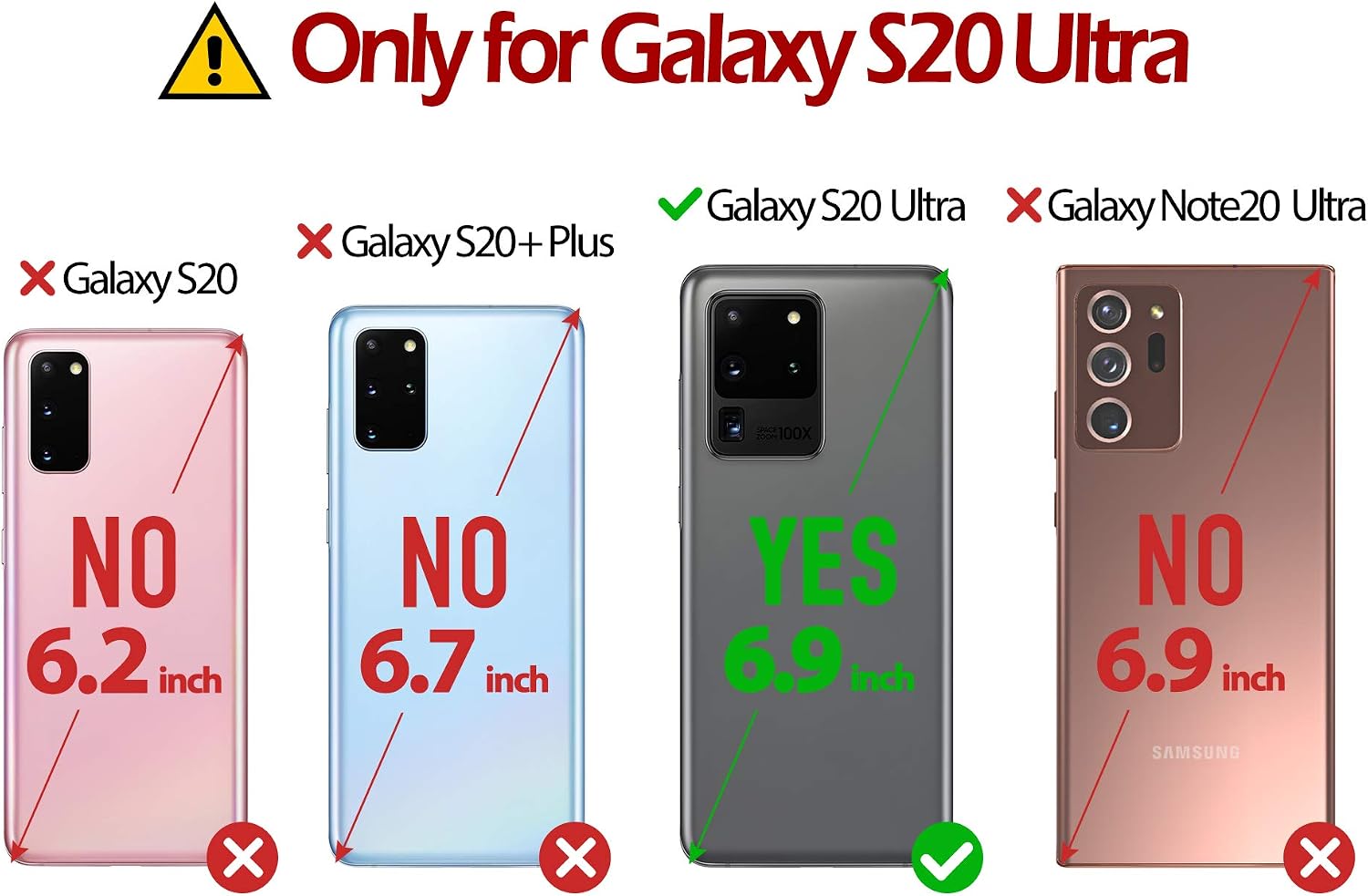 TUCCH Galaxy S20 Ultra Wallet Case, Magnetic Kickstand [RFID Blocking] Card Slot PU Leather Protective Flip Cover with [TPU Shockproof Inner Case] Compatible with Galaxy S20 Ultra -Dark Red