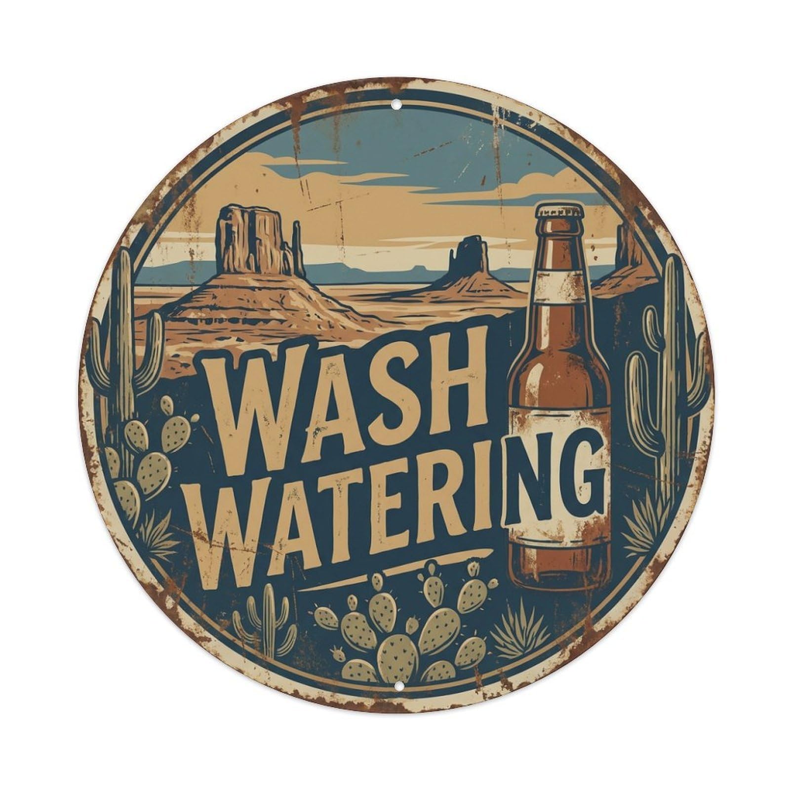 Vintage Beer Western Cowboy Wash Watering Retro Bar for Pub Metal Tin Sign