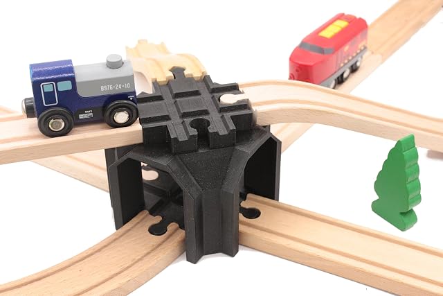 Foto 4 de 6 de Locorico Puente de cruce de doble piso para tren de madera compatible con Brio Lillabo Hape