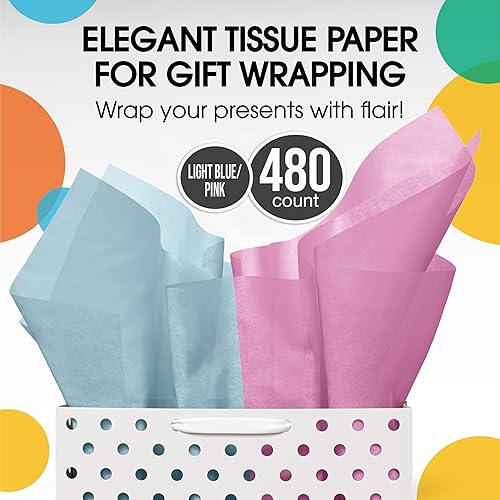 Miniatura 49 de Crown 480 hojas paquete a granel, papel de regalo – resma de papel – 15 x 20 pulgadas Papel de regalo para álbumes de recortes, arte y manualidades