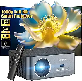 Bettdow Projetor 4k 8k 15000 Lumens Hd 1080p Compatível Completo De Android 9, Smart Projetores Retroprojetor Portatil 600 ANSI WiFi6, Auto Correção Trapezoidal, Foco Eletronico