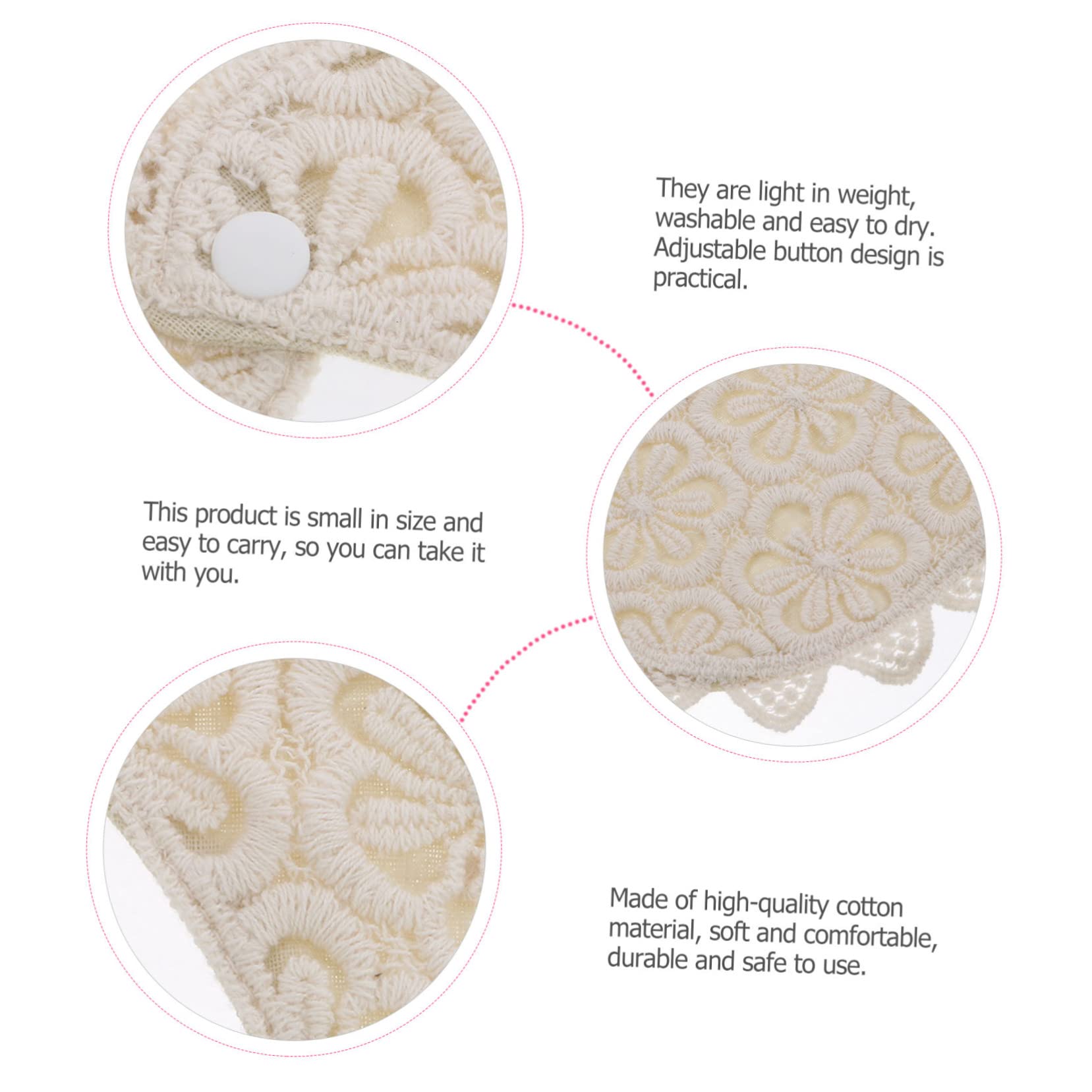 ifundom 6pezzi Bavaglini Cotone Con Pizzo Per Bavaglini Regolabili Facili Da Lavare e Asciugare Design Elegante e Pratico Per Pasti Sicurezza
