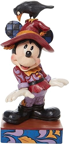 Enesco Jim Shore Disney Traditions Figura de Espantapájaros de Halloween de Mickey Mouse, 7.625 Pulgadas, Multicolor