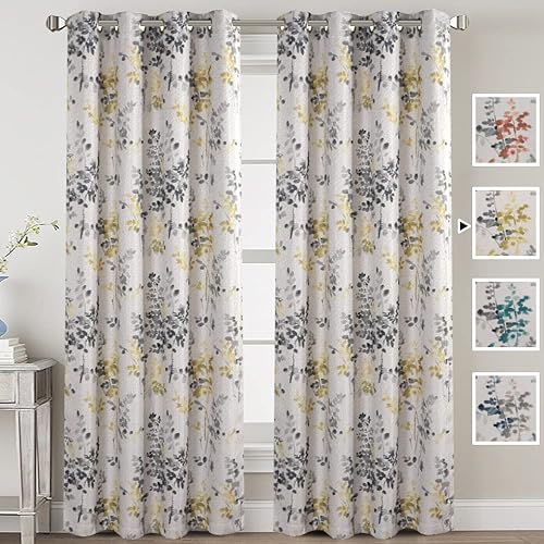 Miniatura 2 de H.VERSAILTEX Cortinas opacas de lino de 96 pulgadas de largo con aislamiento térmico para oscurecer la habitación, cortinas de lino con textura