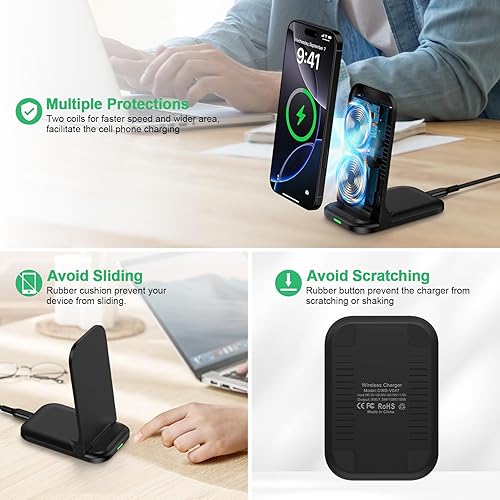 Miniatura 4 de Cargador inalámbrico plegable Samsung Soporte de carga rápida inalámbrico Android escritorio teléfono cargador pad 15W para Samsung Galaxy S25 Edge