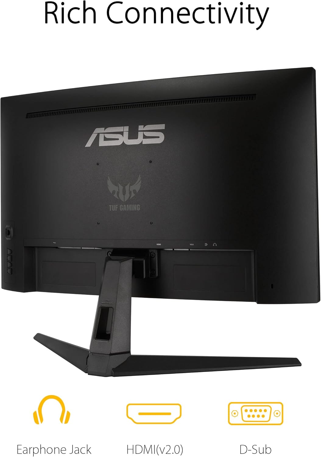ASUS TUF Gaming VG27VH1B Gaming Monitor –27 Full HD (1920x1080), 165Hz, Extreme Low Motion Blur™, Adaptive-sync, FreeSync™ Premium, 1ms (MPRT), Curvo ASUS TUF Gaming VG27VH1B Gaming Monitor –27 Full HD (1920x1080), 165Hz, Extreme Low Motion Blur™, Adaptive-sync, FreeSync™ Premium, 1ms (MPRT), Curvo