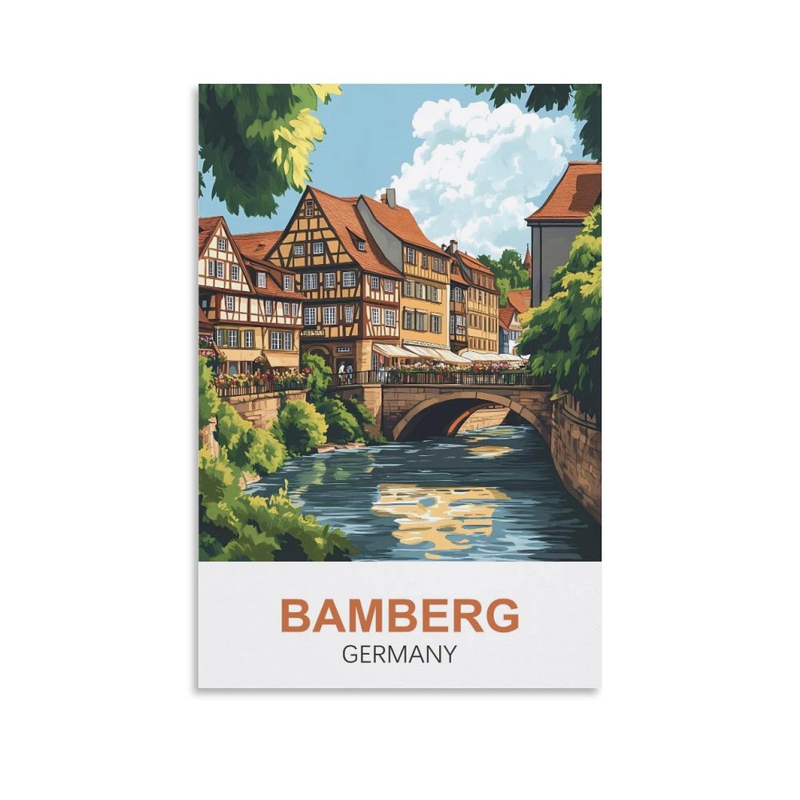 EZMLFA 5D Diamond Painting Kits,Bamberg Germany,Diamond Painting Kits for Beginners Round Full Drill Painting with Diamonds Gem Art for Home Wall Decor 40x40cm