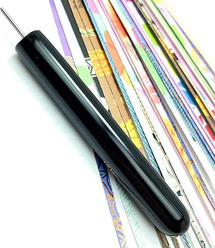 Miniatura 2 de Ground Zero Creations Herramienta de relleno de rodillo de cuentas de papel con paquete de tiras de papel, punta de acero inoxidable ranura de 5/8