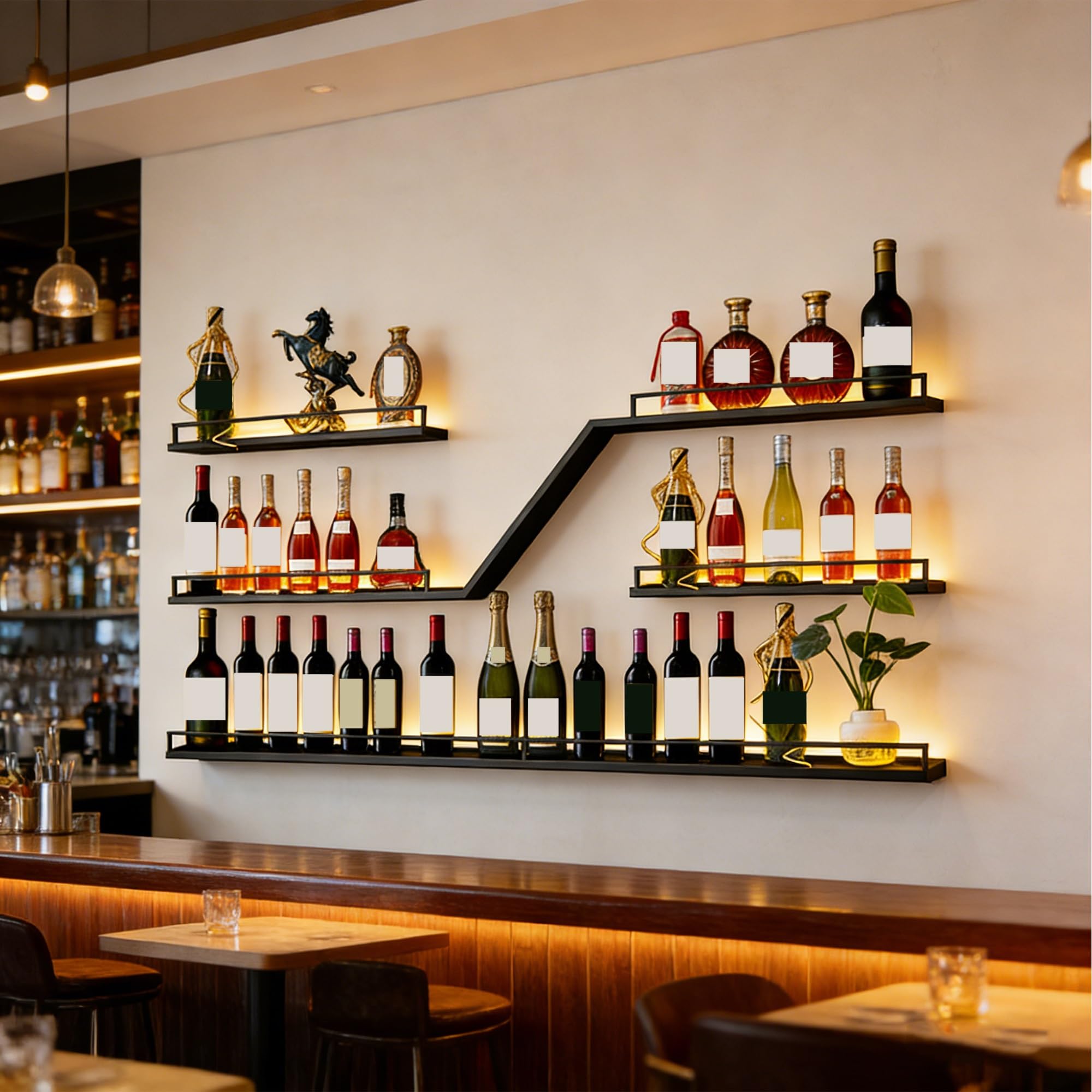 Porte bouteille mural en métal de qualité supérieure pour une cave à vin intérieure design