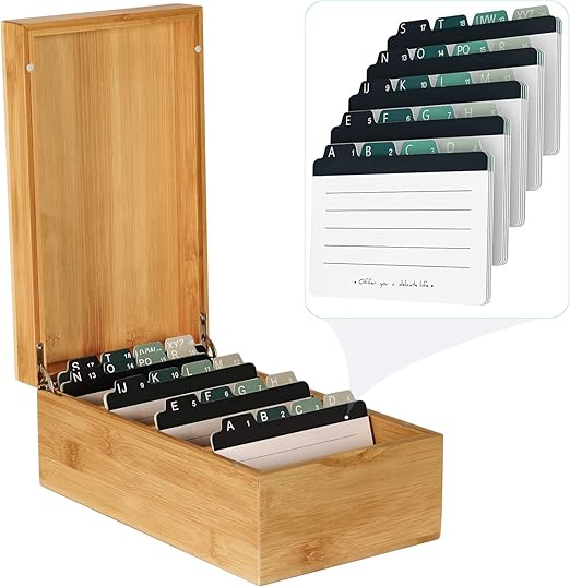 MaxGear Business Card Holder 3x5 inches Index Cards Organizer Box