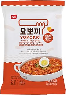 Instant Rapokki Ramen Tteokbokki Rice Cake with Ramen Noodles Popular Korean Snack 260g (Spicy & Sweet Sauce) 라볶이 떡볶이 (1)