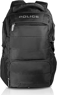 POLICE बैकपैक पुरुषों के लिए कैज़ुअल लैपटॉप बैग ऑफिस/ट्रैवल/कॉलेज 30 LTR हेज पॉलिएस्टर - काला- मीडियम, काला/काला, हेज