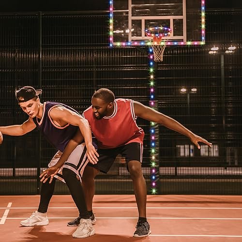 Miniatura 5 de PATIKIL Juego de luces LED de aro de baloncesto, borde de baloncesto y luz de tablero trasero, luz de borde de baloncesto que brilla en la