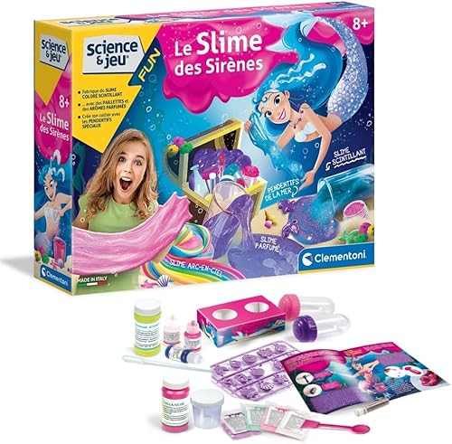 Clementoni - Le Slime des Sirènes - Paillettes - Laboratoire d'Expériences Scientifiques Amusantes - Pour les Enfants - Juego de ciencia - Desde 8