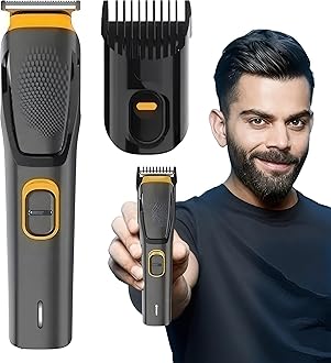 FABUNIK Hair Trimmer for Men Hair Cutting – Rechargeable Beard Trimmer for Man – Waterproof Shaver with USB Charging & 4 Combs for Hairs, Beard And Moustaches - Cordless Hair Trimmer