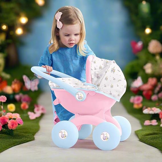 HTI Toys & Games BabyBoo 4 in 1 My First Pram | Childrens Baby Doll Pushchair Stroller Toy Great for Girls & Boys 18 Months+