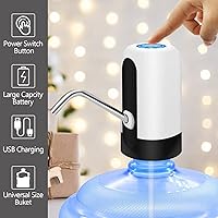 Vista 5 de cs-q2 Dispensador eléctrico de agua - Bomba de carga USB de 5 galones con pantalla LED, interruptor automático de botella de agua potable (blanco)