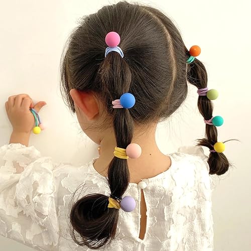Miniatura 3 de Bonitas cintas para el cabello para niñas, 40 unidades, bandas de pelo de dibujos animados, soportes suaves para cola de caballo, lazos elásticos