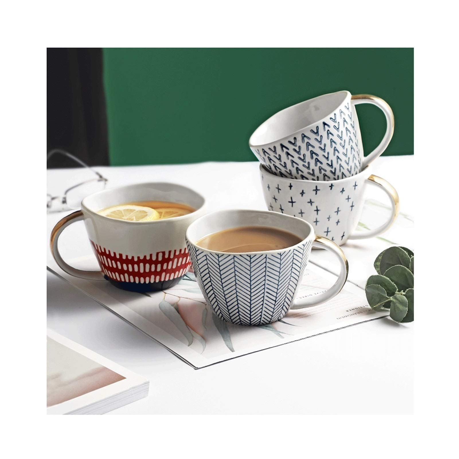 Kaffeetasse, Teetasse, Retro-Keramik-Teetasse, Phnom Penh, unregelmäßiges Frühstück, Haferflocken, Becherboden, glatt (A)