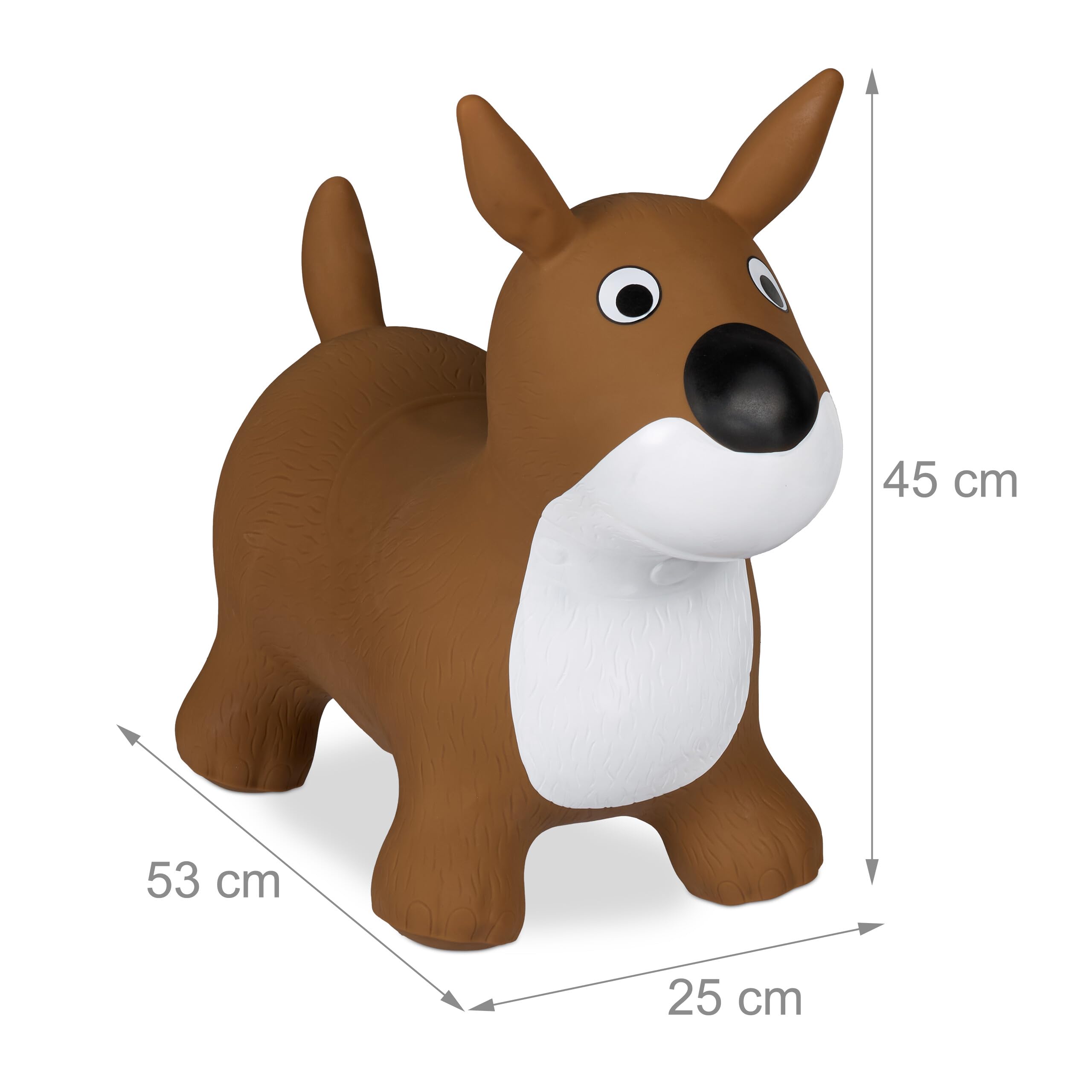 Relaxdays Hüpftier Hund, Bis 50 Kg Belastbar – Inkl. Luftpumpe, BPA-frei, Für Kinder Ab 3 Jahren