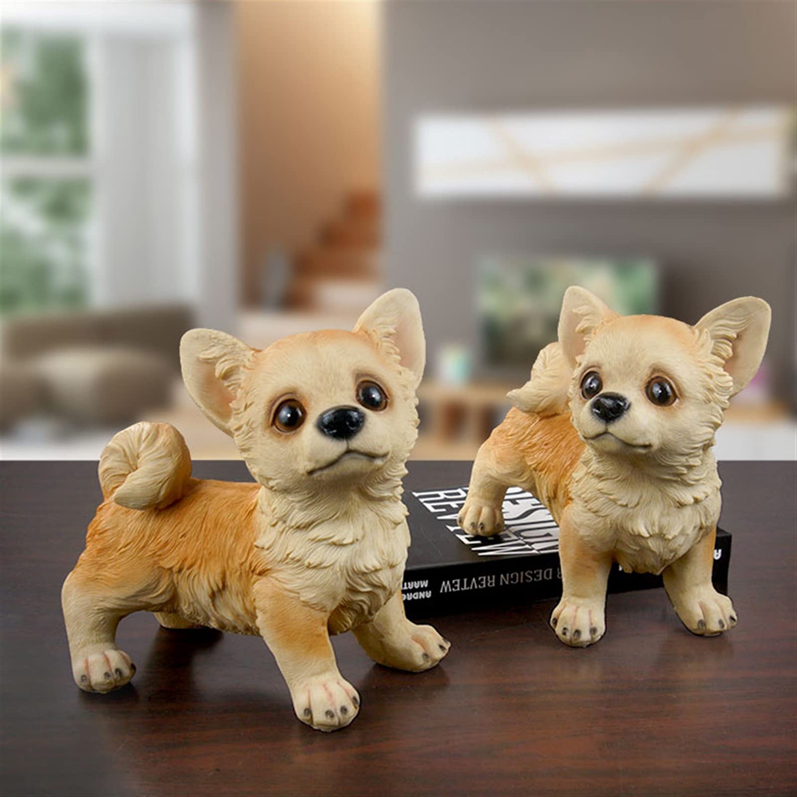 チワワ 置物 Amazon.co.jp: 高さ7.87インチ ミニチュア立ち犬置物、リアルな