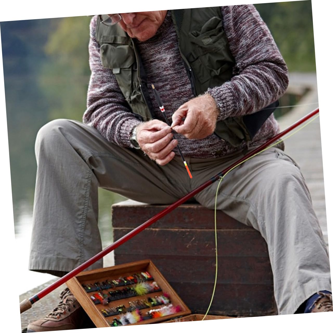 BESPORTBLE 12 Pièces Flotteurs de Pêche en Bois pour Carpe Design Unique, Adaptés la Pêche Marine et Lacustre, Flottabilité Élevée et Longue Portée