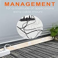 Vista 5 de Paquete de 140 soportes adhesivos para bridas de cables de 3/4 pulgadas con clips de alambre multiusos con orificio para tornillo, palo de anclaje