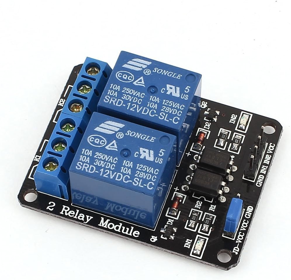Optocoupler-Isolated 2 Channel DC 5V Relay Module for Arduino Raspberry Pi MEGA 2560 DSP AVR PIC ARM MCU STM32, Electronic Experiment, Smart Home, Industrial Control, Robot