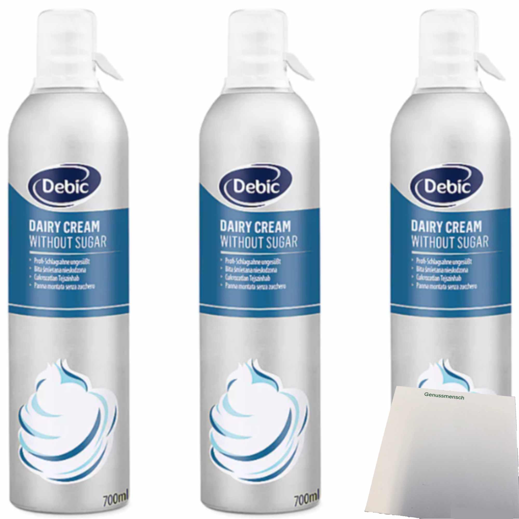 Debic Gastro Sprühsahne ungesüßt 35% 3er Pack 3x700ml
