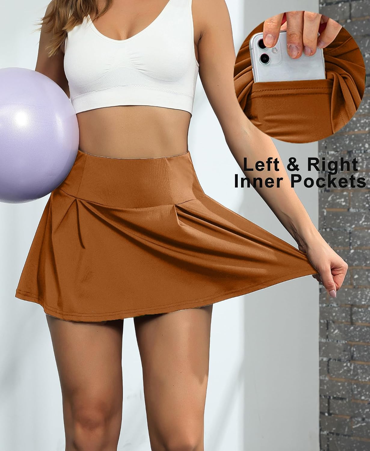Women's Active Performance Skort Lightweight Skirt for Running Tennis Golf Workout Sports
