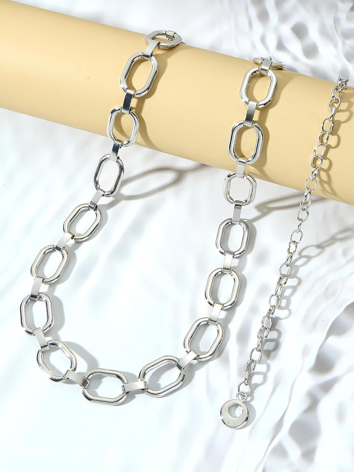 LIMHOO Metal Waist Chain for Women Chunky Belly Link Chain Belt for Dresses - Image 4