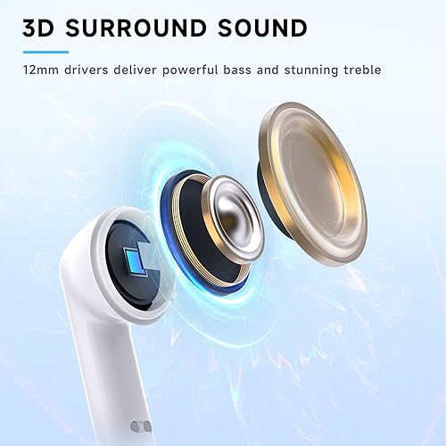 Miniatura 4 de RYR Auriculares inalámbricos para juegos, 20 ms de baja latencia, auriculares para juegos con micrófono con cancelación de ruido, 2.4 GHz